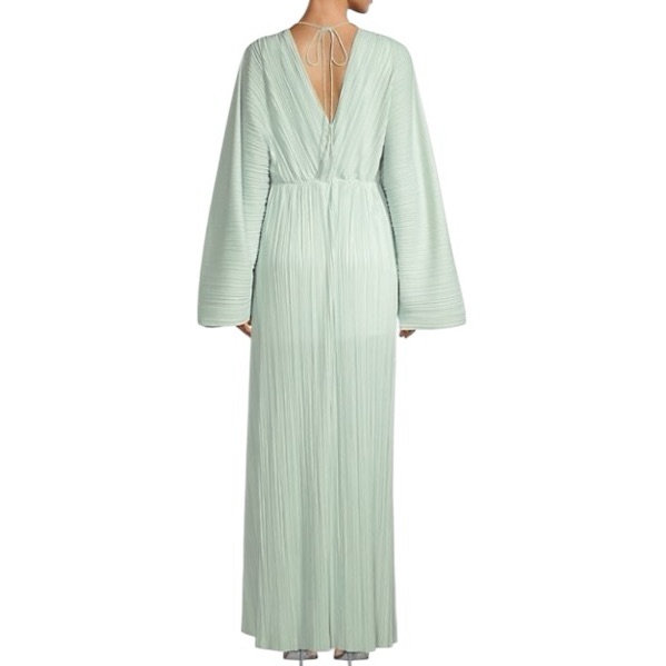 Akila Grecian Pliss Cut-Out Maxi Dress Women's 2 V-Neck High-Low — image 3 of 4